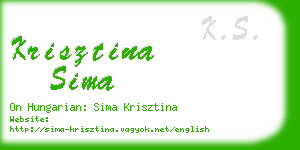 krisztina sima business card
